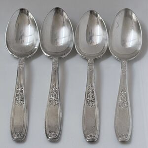4pc 1847 Rogers Bros Ambassador Teaspoons 6” Silverplate 1919